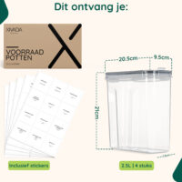 XIVADA voorraadbussen set 2.5L afbeelding 10