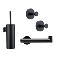 Zwarte toilet accessoires set afbeelding 1