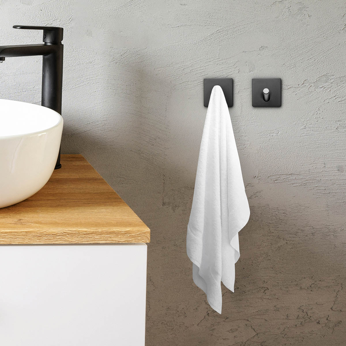 Zwarte toilet accessoires set zonder boren afbeelding 6