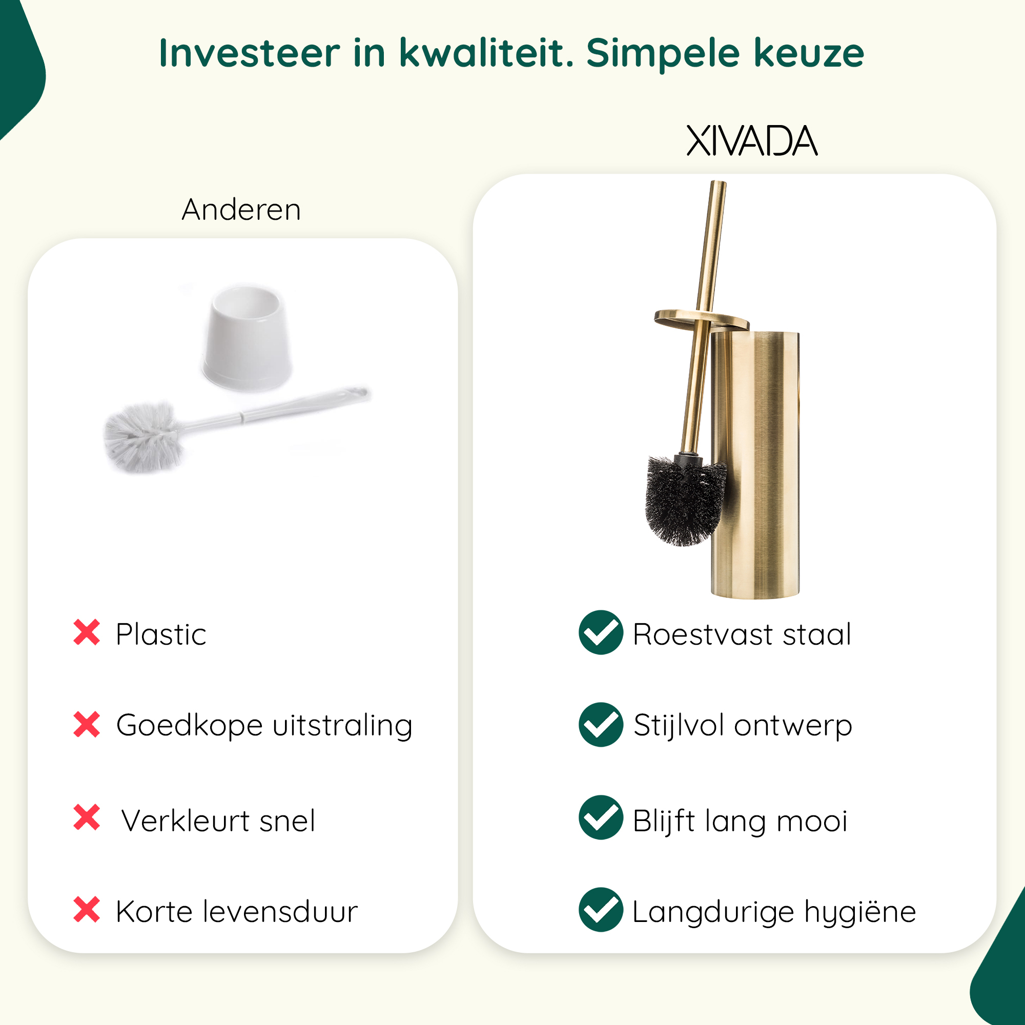 Gouden toiletborstelhouder afbeelding 4