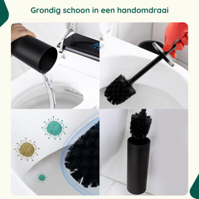 Zwarte toiletborstelhouder vrijstaand afbeelding 7
