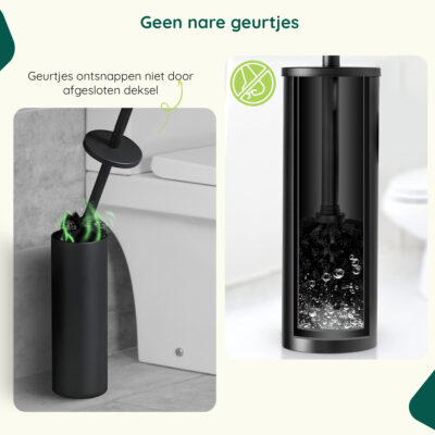 Zwarte toiletborstelhouder vrijstaand afbeelding 5