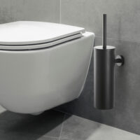 Zwarte toiletborstelhouder muurmontage afbeelding 9