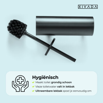 Zwarte toiletborstelhouder muurmontage afbeelding 6