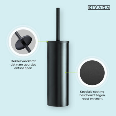 Zwarte toiletborstelhouder muurmontage afbeelding 4