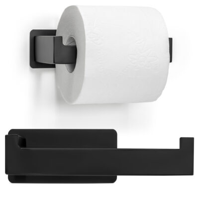Zelfklevende zwarte toiletrolhouder afbeelding 4