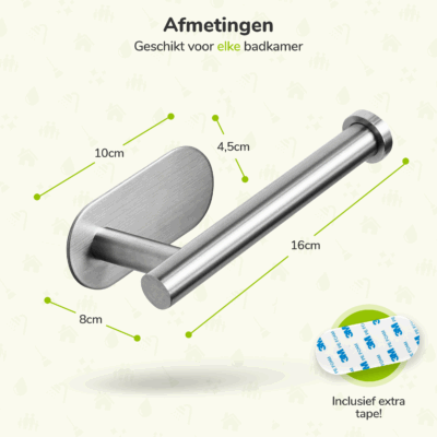 Zelfklevende toiletrolhouder zilver afbeelding 3