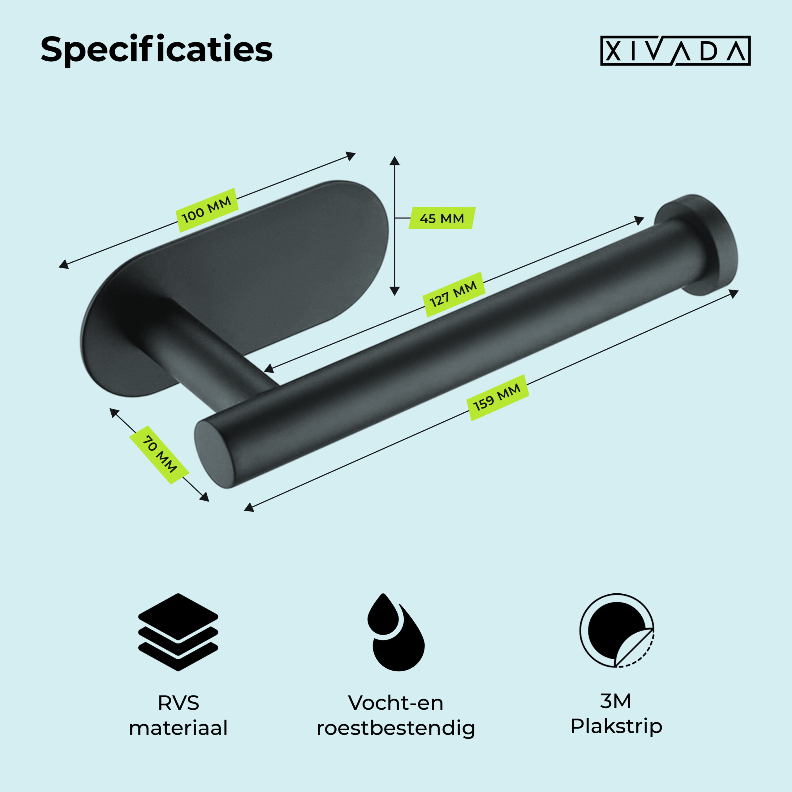 Toilet accessoires zwart zonder boren afbeelding 9