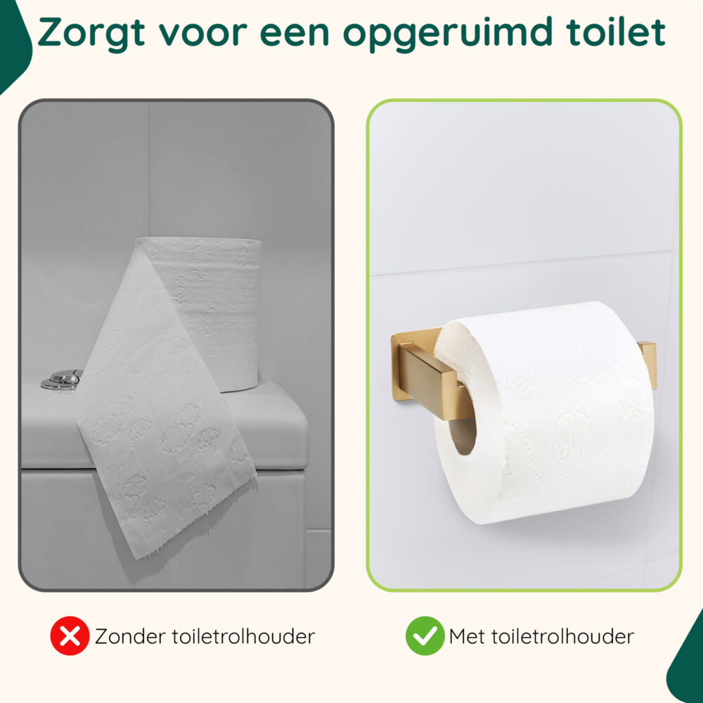 Gouden toiletrolhouder zelfklevend afbeelding 4