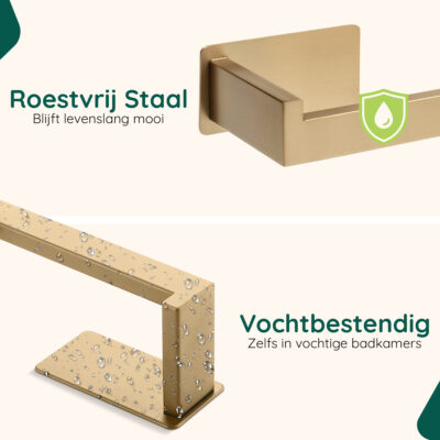 Gouden toiletrolhouder zelfklevend afbeelding 5