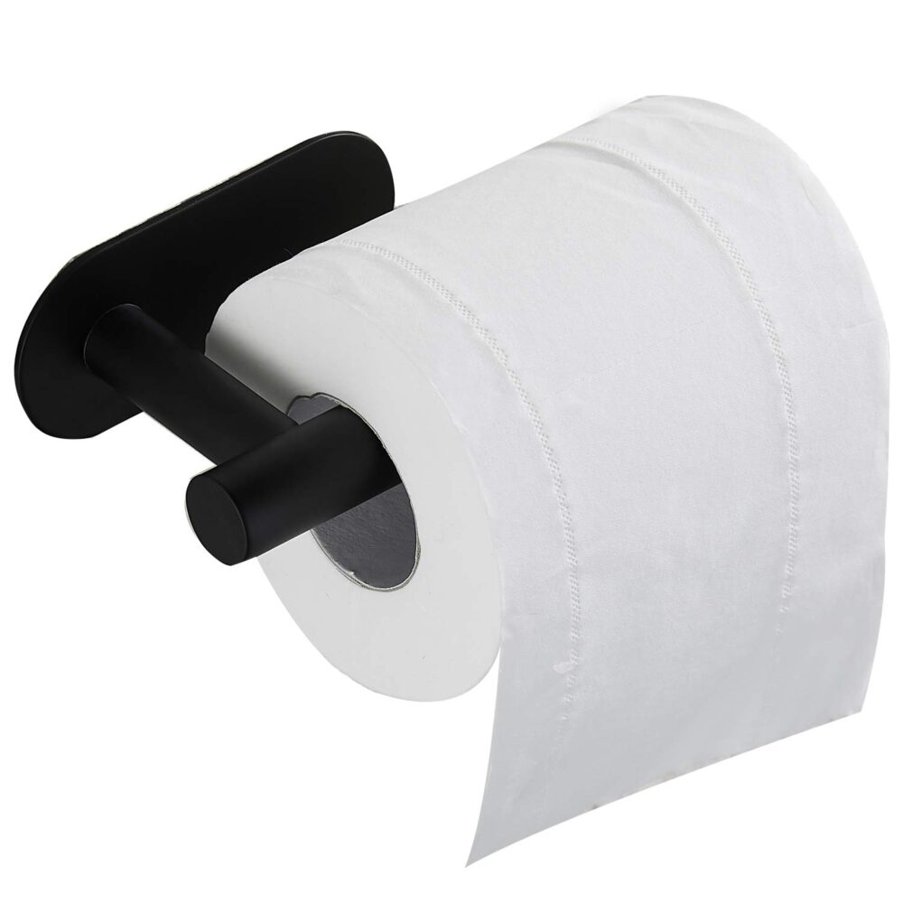 Zelfklevende toiletrolhouder zwart afbeelding 3