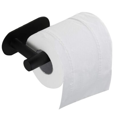 Zelfklevende toiletrolhouder zwart afbeelding 3