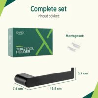 Zwarte toiletrolhouder modern design afbeelding 7