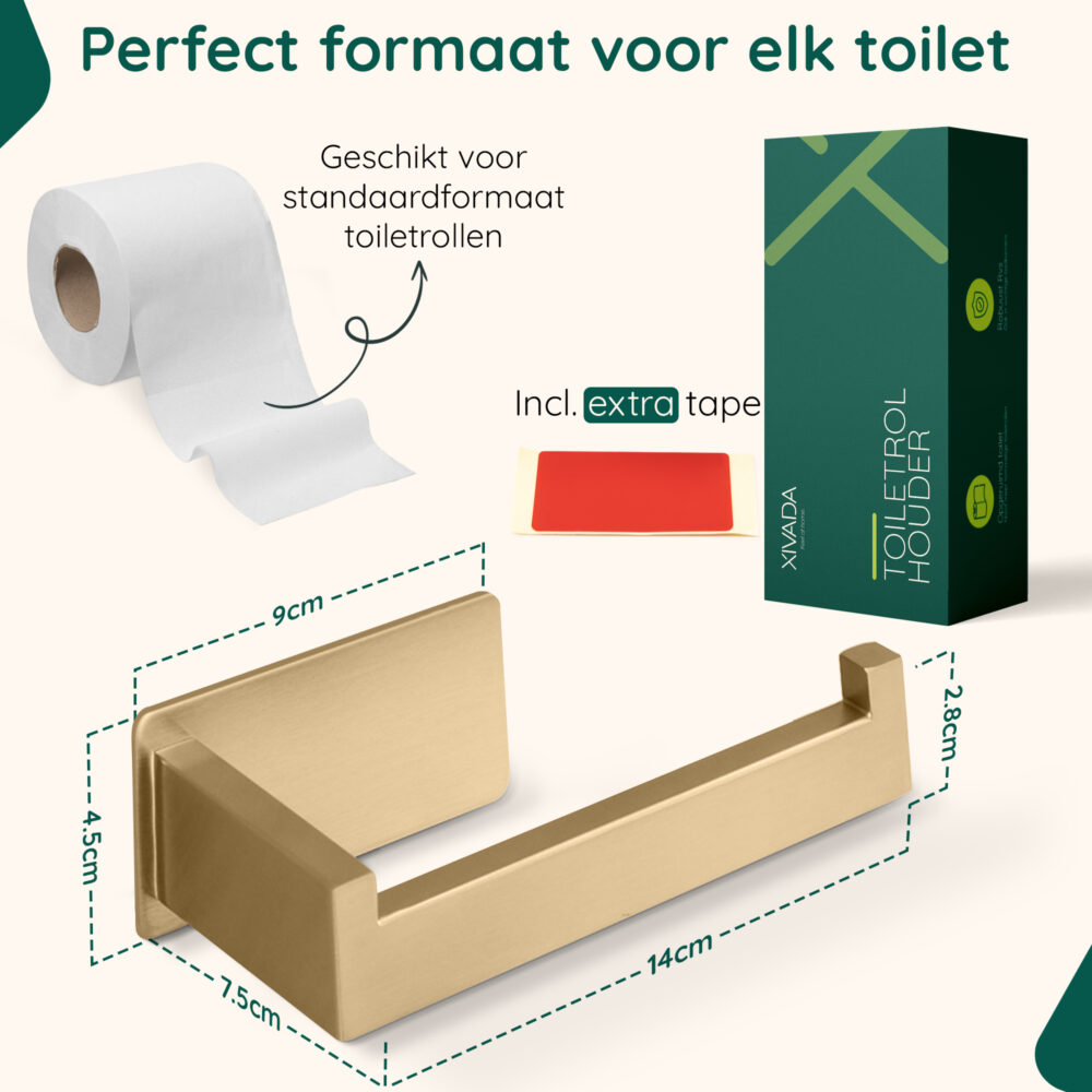 Gouden toiletrolhouder zelfklevend afbeelding 10