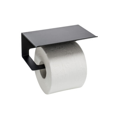 Toiletrolhouder met plankje zwart afbeelding 3