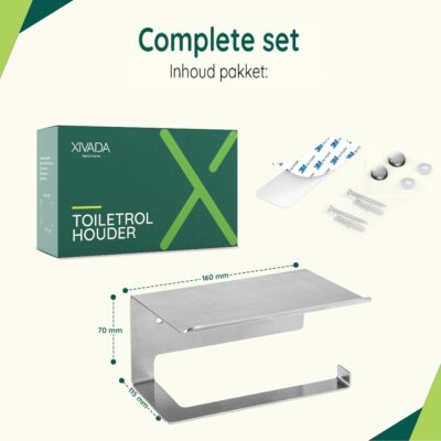 Toiletrolhouder met plankje afbeelding 4
