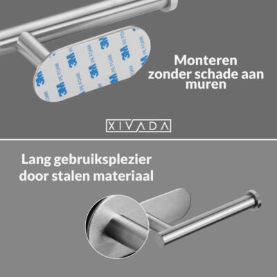 Zelfklevende toiletrolhouder zilver afbeelding 4