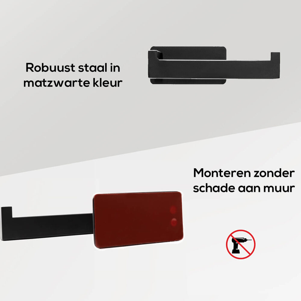 Zwarte toilet accessoires set afbeelding 6