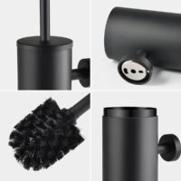Zwarte toilet accessoires set afbeelding 6