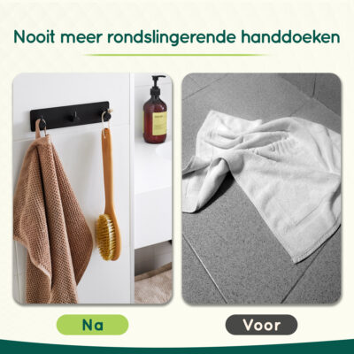 Zelfklevende zwarte handdoekhaakjes afbeelding 4