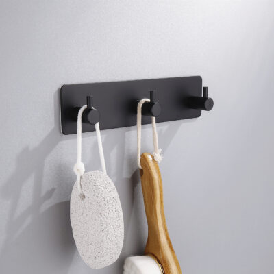 Zelfklevende zwarte handdoekhaakjes afbeelding 8