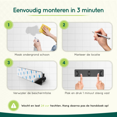 Zelfklevende zwarte handdoekhaakjes afbeelding 7