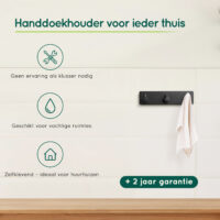 Zelfklevende zwarte handdoekhaakjes afbeelding 5