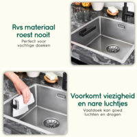 Zelfklevende vaatdoekhouder zwart afbeelding 3