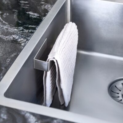 zilveren vaatdoekhouder keuken afbeelding 3
