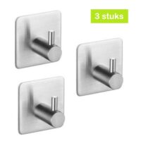 Zelfklevende badkamerhaakjes zilver afbeelding 1