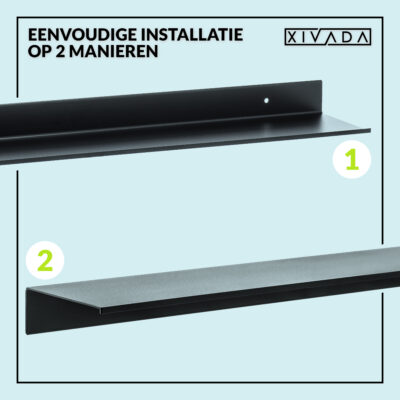 Metalen wandplank zwart afbeelding 3