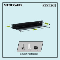 Metalen wandplank zwart afbeelding 4