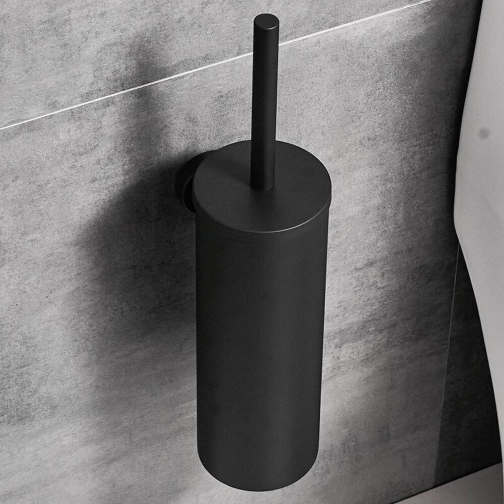 Zwarte toilet accessoires set afbeelding 6