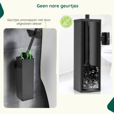 Zwarte toiletborstelhouder wandmontage afbeelding 6