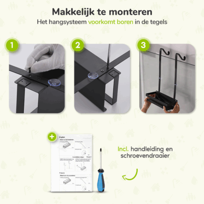 Zwart doucherek zonder boren afbeelding 5