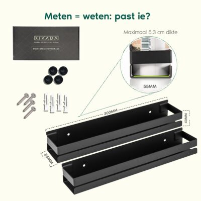 matzwart doucherek 31 cm afbeelding 7