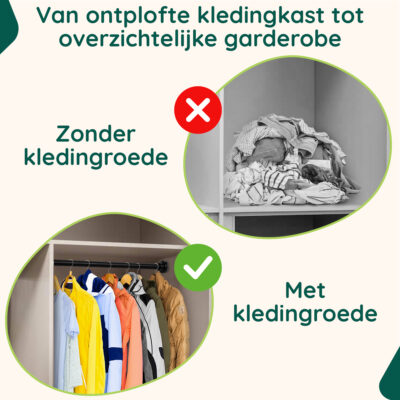 Verstelbare kledingstang zonder boren afbeelding 6