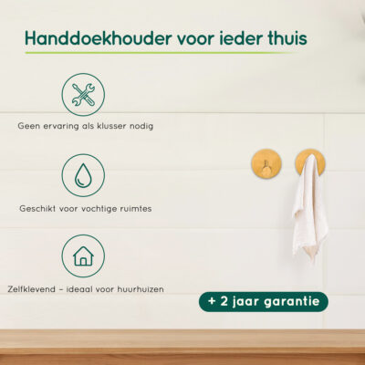 Gouden zelfklevende handdoekhaakjes afbeelding 3