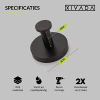Handdoekhaak zwart afbeelding 4