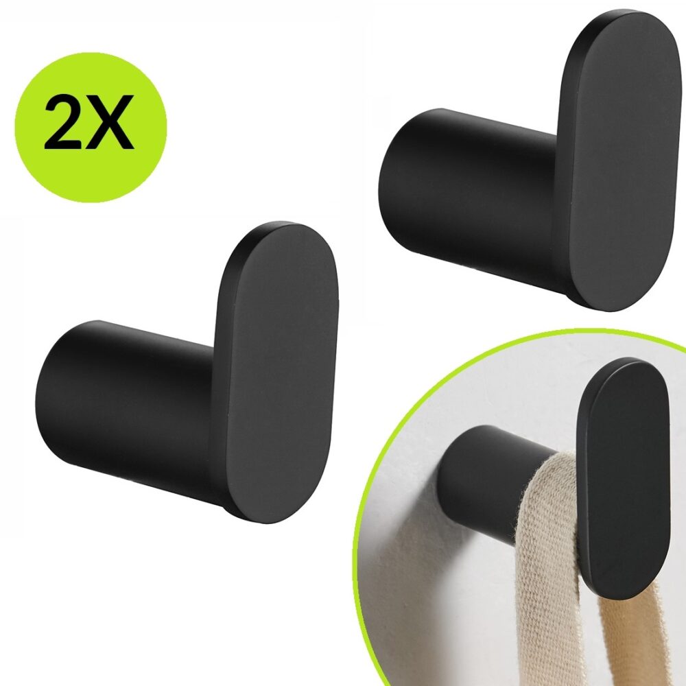 Handdoekhaak zwart afbeelding 1