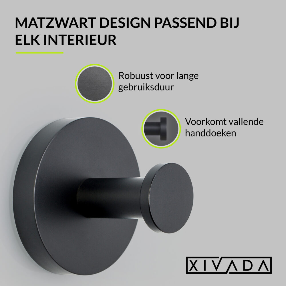 Handdoekhaak zwart afbeelding 5