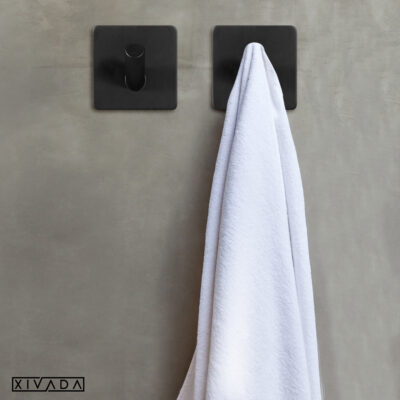 Zelfklevende handdoekhaak zwart afbeelding 6