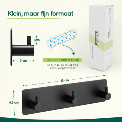 Zelfklevende zwarte handdoekhaakjes afbeelding 9