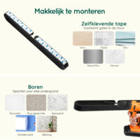 Zwarte handdoekstang badkamer afbeelding 2