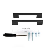 Zwarte stalen handgreep 150 mm afbeelding 3