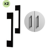 Zwarte stalen handgreep 150 mm afbeelding 2