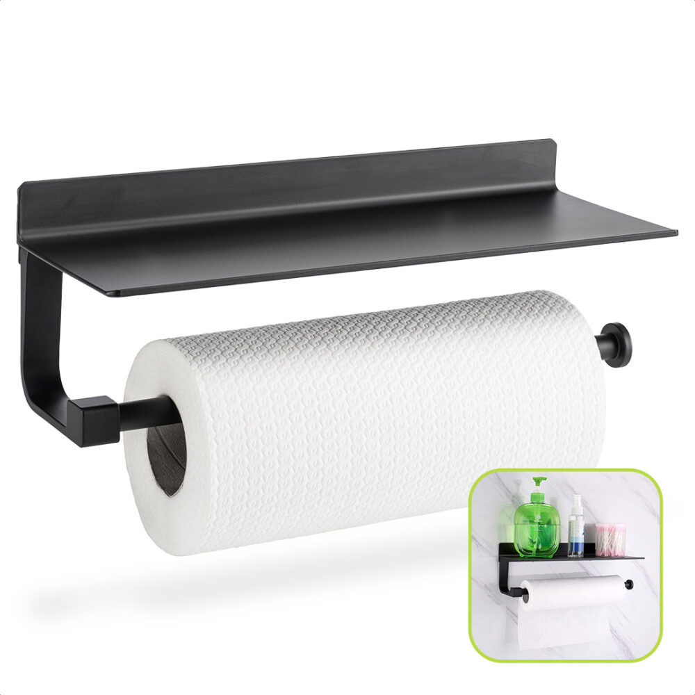 XIVADA keukenrolhouder zwart afbeelding 1