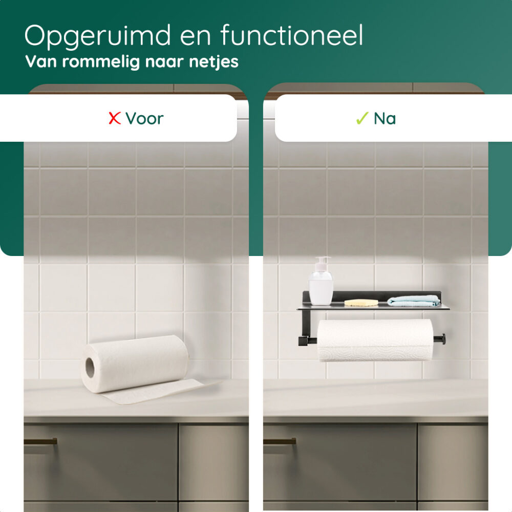 XIVADA keukenrolhouder zwart afbeelding 5