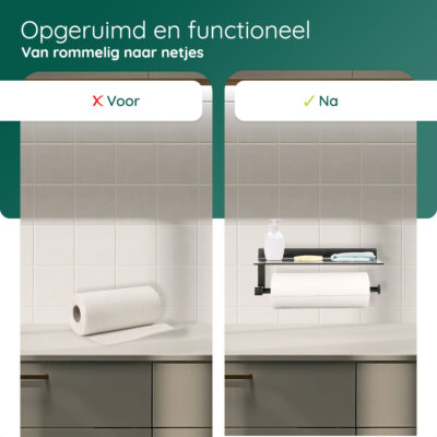XIVADA keukenrolhouder zwart afbeelding 5
