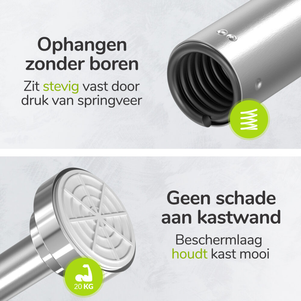 Verstelbare kledingstang zonder boren afbeelding 4